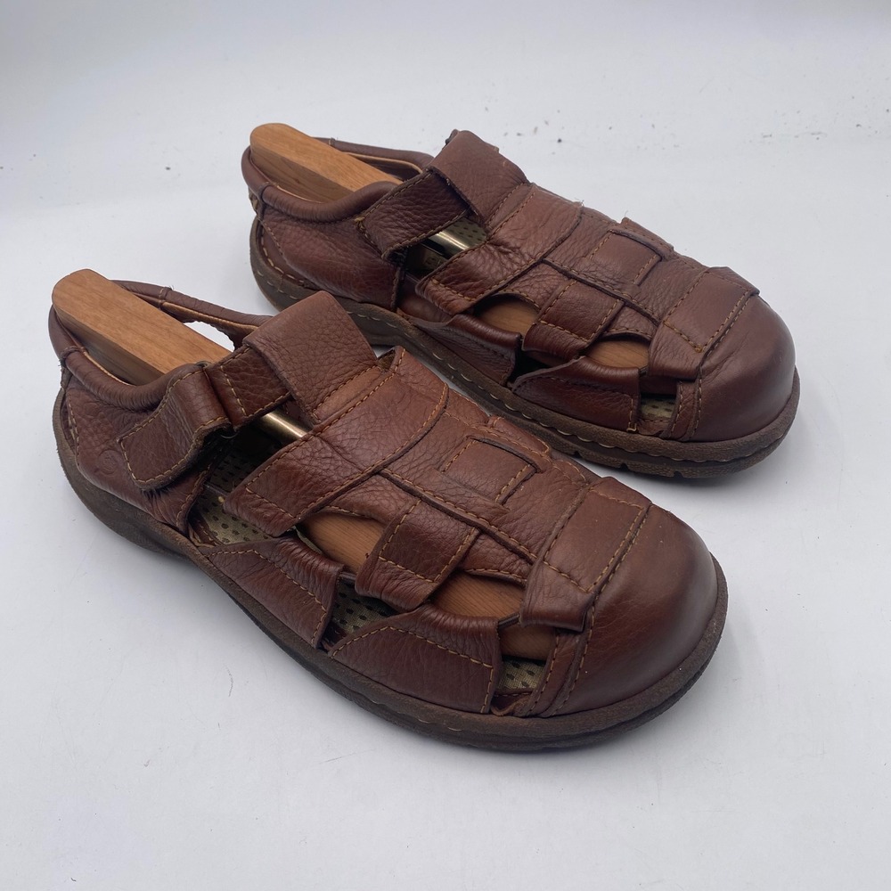 Born H39606 Fisherman Sandals Mens 10 43 Brown Leather Handcrafted Rugged Casual